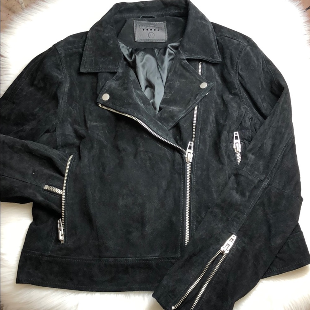 BlankNYC Leather Motorcycle Jacket in Black